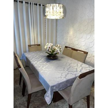Imagem de Toalha de Mesa Jacquard Luxo 6 Lugares 2,00x1,40 para Cozinha premium 