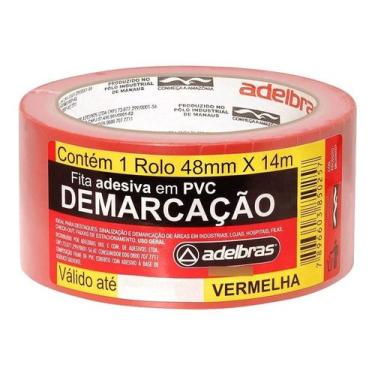 Imagem de Fita Marcação De Chão Solo 14mts 48mm Vermelho Adelbrás - ADELBRAS