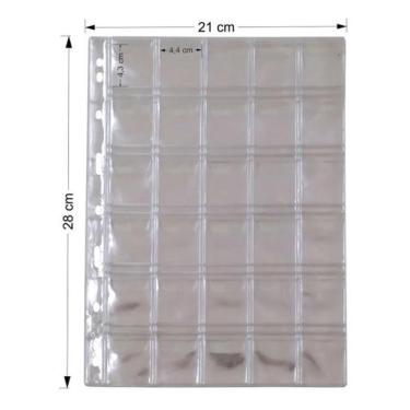 Imagem de 10 Folhas Plastico Moedas 30 Divisões Pccb/Mingt Com Aba - Ljl.Etc