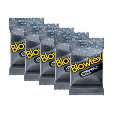 Imagem de Kit c/ 5 Pacotes Preservativo Blowtex Lubrificado c/ 3 Un Cada