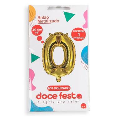 Imagem de Balão Metalizado Números 40cm Dourado - FUTURE, Dourado