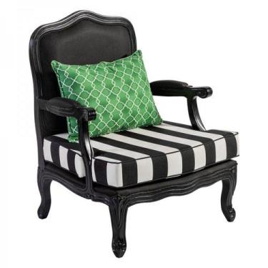 Imagem de Poltrona Veneza Estofada Tecido Listrado - Tommy Design - Móveis Lang,