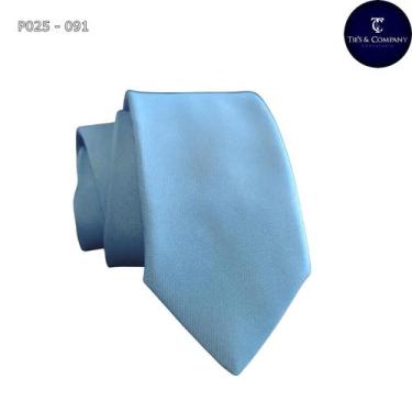 Imagem de Gravata Slim 7cm Azul Serenity Feita no Brasil Tecido Oxford - t&c