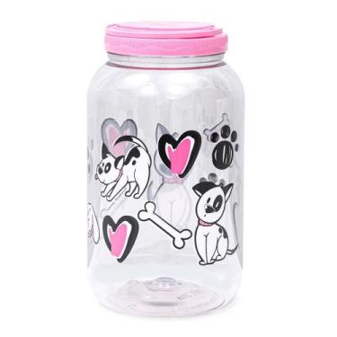 Imagem de Porta Mantimentos Redondo Dog 3,6l Rosa - Ração - Bandeirantes