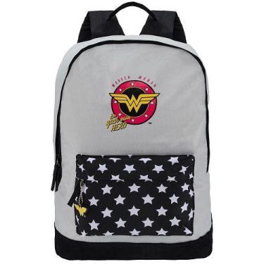 Imagem de Mochila Casual e Escolar G Mulher Maravilha - DC Comics - Cinza com Es