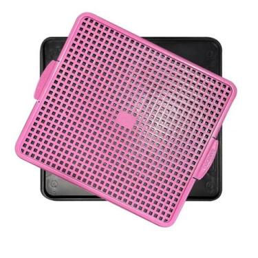 Imagem de Banheiro Canino Sanitário Rosa Indicador Xixi Tapete 47cm - MecPet