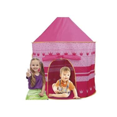 Imagem de Toca Barraca Infantil Tenda Castelo Rosa Crianças Portátil - Bangtoys