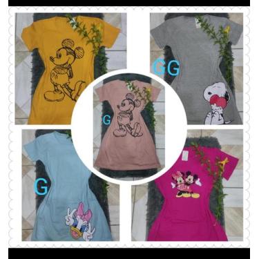 Imagem de Camisola feminina várias estampas - Cenorita, Cinza, GG