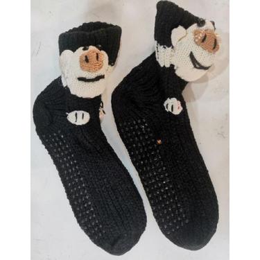 Imagem de Meia Térmica feminino Bichinhos Quente Inverno Grande Trançada hh - HH