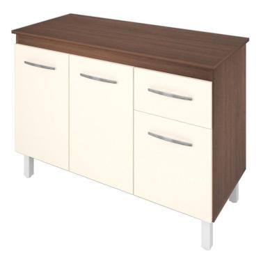 Imagem de Balcão Com Tampo Anita 120 Cm Savana Off White Moblis