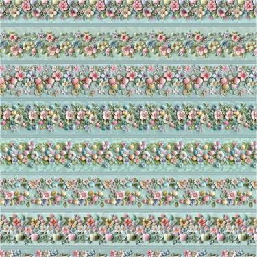 Imagem de Tecido Estampado para Patchwork - Barrado Frutas e Flores Elegantes (0