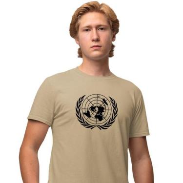 Imagem de Camisa Camiseta Masculina Estampada ONU 100% Algodão Fio 30.1 Penteado