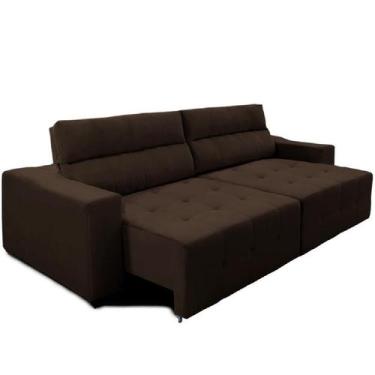 Imagem de Sofá Top Lubeck 3 Lugares 250 cm Retrátil e Reclinável Suede Marrom  S