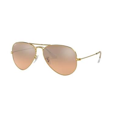 Imagem de Ray-Ban Óculos de sol unissex RB3025 espelhado, armação rosa/lente espelhada marrom cristal rosa prata 001/3e, médio EUA, Armação rosa/lente espelhada marrom cristal rosa prata 001/3e, Medium