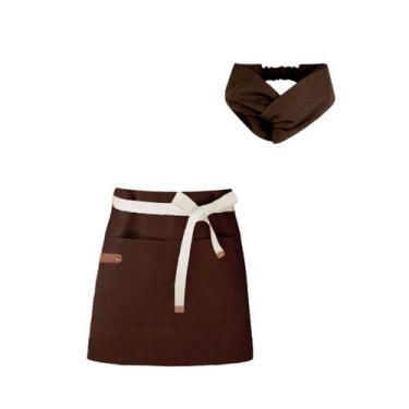 Imagem de Avental Cintura e Faixa Turbante Marrom Cafe Bar Restaurante - CASACHA