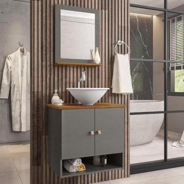 Imagem de Gabinete Banheiro Deli Cuba Lume Bco Torneira DL08 Valv ABS - Loja Doc