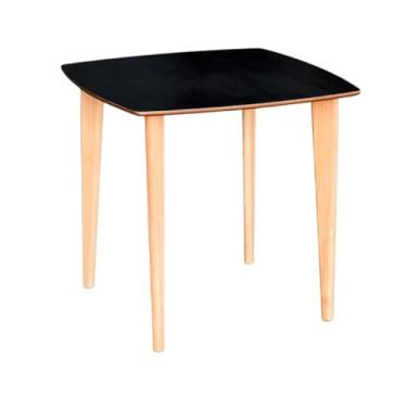 Imagem de Mesa de Jantar Quadrada Dina 90cm, MDF com Borda Chanfrada, Base Madeira Maciça Lyptus, Design Moderno e Elegante, Ideal para Sala e Cozinha - Cor Preta