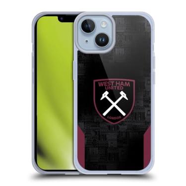 Imagem de Head Case Designs Capa de gel macio oficialmente licenciada pelo West Ham United FC Away 2024/25 Crest Kit compatível com Apple iPhone 14