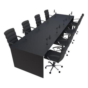 Imagem de Mesa para Podcast 100x266cm Preto - Linha Premium - 1.1 - Marcenaria O