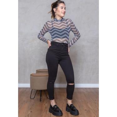 Imagem de Blusa Cacharrel de Tule Estampada - Le Julie, Preto, P