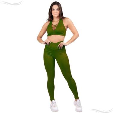 Imagem de Conjunto Grife Feminino Fitness Top C Bojo Leg Empina Bumbum - HYPE MO