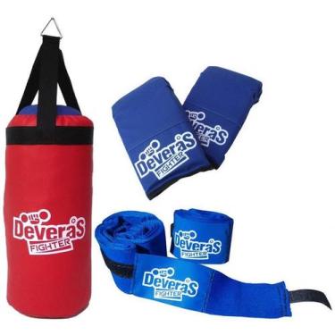 Imagem de Kit de boxe infantil com saco de pancadas infantil + bandagem para box
