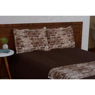 Imagem de Kit Cobre Leito Casal Padrão Com Xale Estampado 4 Peças Novidade - Bru