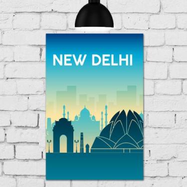 Imagem de Placa Decorativa MDF Cidades Viagem Nova Delhi 20x30cm - Quartinhos