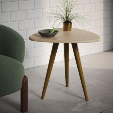Imagem de Mesa Retrô Lateral Gabriela Pé Palito Tampo de Madeira Triangular - Im
