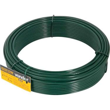 Imagem de Arame galvanizado revestido com PVC, verde, BWG 14, 1 kg VONDER