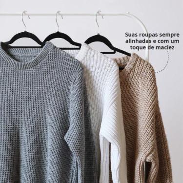 Imagem de Cabide Gravata Lenços Organizador + Cabide Aveludado Grande - Belakaza