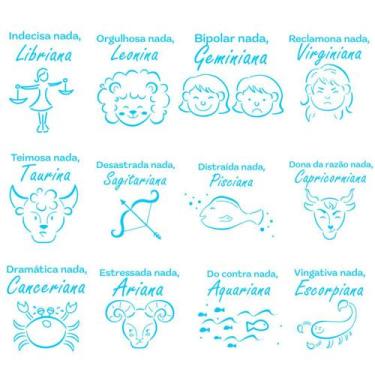 Imagem de Kit mini stencils signos divertidos c/ 12 un blue star