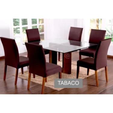 Imagem de Capa Pra Cadeira Jantar Para Mesa 6 Lugares Malha Gel - florenza enxov