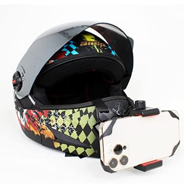 Imagem de Action Pro™ Conjunto de alças de suporte de queixo para capacete compatível com todos os smartphones GoPro Hero 12 11 10 9 8 7 6 5 4 SJCAM DJI Osmo e todas as câmeras de ação (feito na Índia)