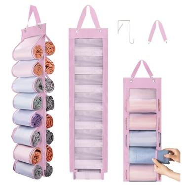Imagem de DHSFKBE Organizador de leggings, organizador de camisetas, organizador de armário dobrável para pendurar com 16 compartimentos independentes para calças de ioga, regatas, toalhas, roupas íntimas