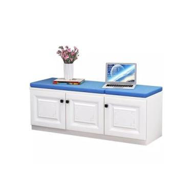 Imagem de LICONG-2019 Armário de janela para varanda para uso doméstico, sacada, janela, armário de chão, armário baixo, armário de armazenamento lateral, armário de armazenamento sentado, armário de