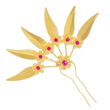 Imagem de Lureme Grampo de cabelo étnico vintage folha de liga com strass acessórios de cabelo para mulheres (hb000019-1)