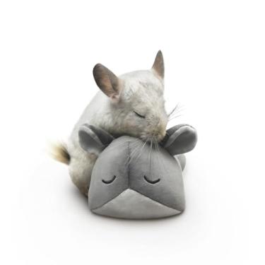 Imagem de Paw Inspired Cuddler de chinchila para chinchilas, porquinhos-da-índia, hamsters, ratos, furões, ouriços, planadores de açúcar, pequenos animais | Brinquedo acessório de pelúcia de chinchila de 22 cm