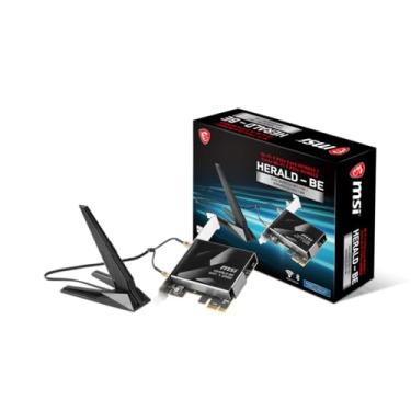 Imagem de MSI Herald-BE WI-FI 7 MAX (Wi-Fi 7, 802.11BE, Bluetooth 5.4, PCIe, tecnologia de operação multi-link, antena externa)