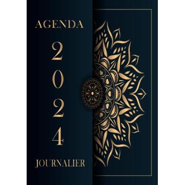 Imagem de Agenda Journalier 2024: Restez Organisé du 1er janvier 2024 au 31 décembre 2024 | Pages de Contacts, Emplois du Temps, Journal de Mots de Passe, Jours Fériés, Anniversaires et Bien Plus Encore !