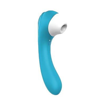 Imagem de Screaming S-Hande Sugador de Clitóris Vibrador Feminino Ponto G 9 Modos de Vibração 18cm x 4cm em Silicone Recarregável (AZUL TIFFANY)