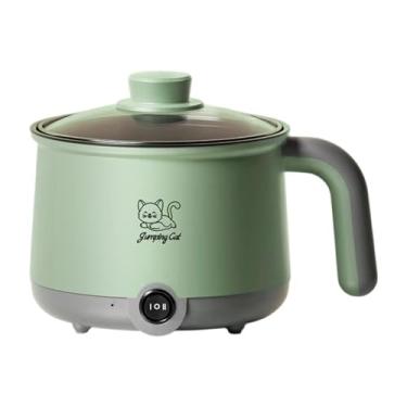 Imagem de SiaBiced Panela elétrica, fogão elétrico, 1,8 L, panela de macarrão, para ovos, bife, macarrão, Verde