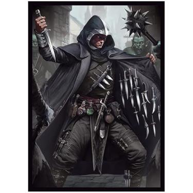 Imagem de Fantasy North - Finnigan Fletch - fã de facas - 100 capas de cartas TCG foscas lisas - serve para Pokémon Magic MTG Commander e outros jogos de cartas - mangas de baralho