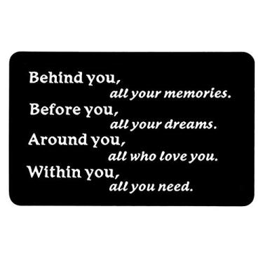 Imagem de Jstud Inserção de carteira para namorado e marido - Cartão gravado "I Love You" para presente de esposa e namorada, Behind you, all your memories, Wallet insert cards, Cartão de inserção de carteira