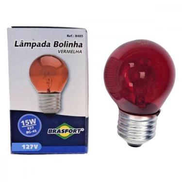 Imagem de Lampada Colorida Brasfort 15Wx127V. Vermelha - Kit C/25 Pecas, 110V
