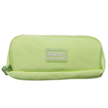 Imagem de Estojo Escolar 3 Compartimentos Bolso Interno Enjoy (Limão)
