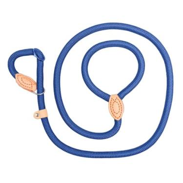 Imagem de Coleira para cães, correia de chumbo, corda trançada, resistente, ajustável, coleira de adestramento para cães médios e grandes, acessórios (azul, diâmetro 0,6 cm)
