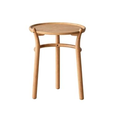 Imagem de LICONG-2020 Pequena mesa de centro pequena mesa de centro ao lado do sofá, mesa de cabeceira para casa, mesa de canto pequena, varanda, quarto, mesa redonda pequena (cor de madeira original)