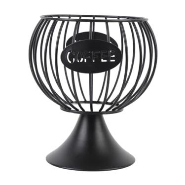 Imagem de Cesta de Cápsulas de café de Metal, Portador de Cápsula de café de Ferro de Base Ponderada para Ornamento de Desktop Em Casa, Ornamento de Bancada Arrumada Com Arame Preto