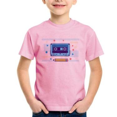 Imagem de Camiseta Infantil Fita Cassete - Foca na Moda, Rosa bebê, 12